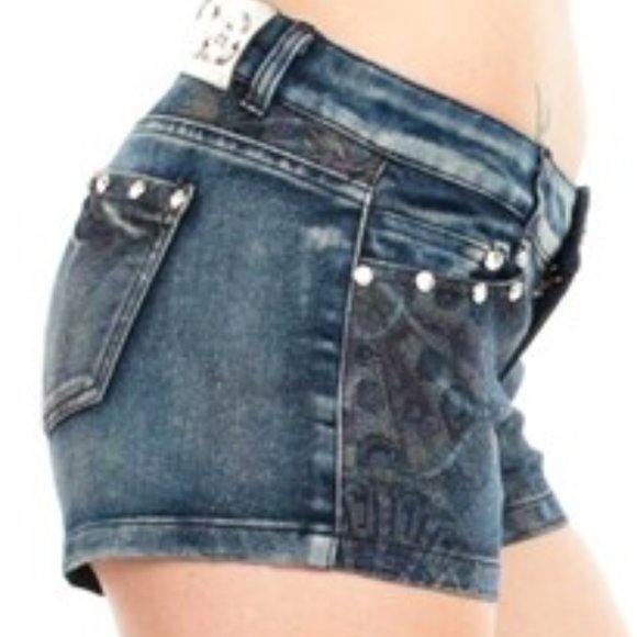 Stained Glass Denim Shorts - Picture 2 of 5